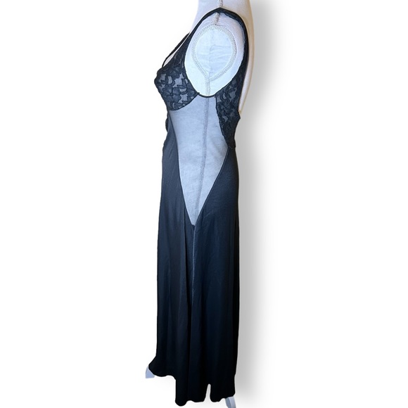 Vintage Black Blanche by Ralph Montenero Lace Mesh Maxi Long Slip Dress Size XS - Picture 8 of 12